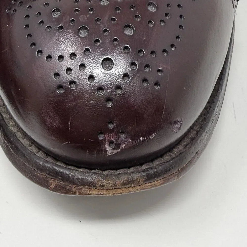 Alden 908 Medallion Perforated Tip Oxfords Shoes Mens 11.5 D / B Burgundy FLAWS